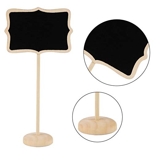Futureplusx 12 Pcs Mini Stand Board Place Cards Wood Mini Chalkboard Sign With Easel Stand For Chalkboards Signs Hanging Blackboard #TOP2