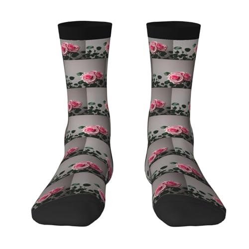 Tnnutp Calcetines vintage de moda rosa rosa, calcetines suaves y acogedores, calcetines de botas, regalos para mujeres y hombres, calcetines para correr, 3 Negro, talla única