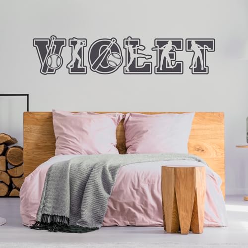 Vinilo decorativo personalizado para pared softball miniatura 4