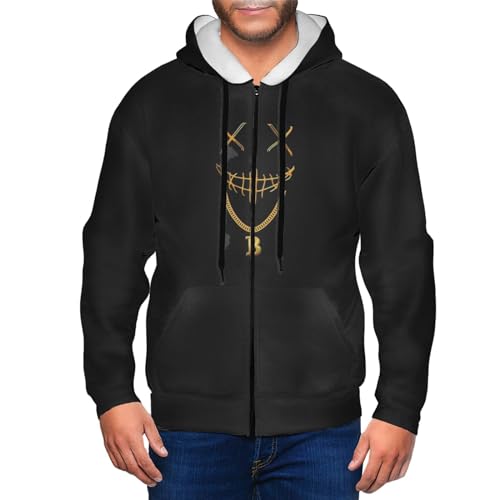 Mask Bitcoin Chain Crypto Money Coin Blockchain Hoodies for Men's Zipper Hooded Sweatshirt Black - Image 7