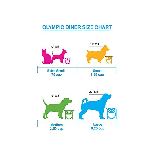 Platinum Pets Single Olympischen Diner Futterstation mit Edelstahl Fressnapf
