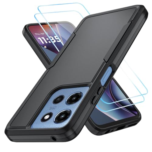 Suncasetor for Motorola Moto-G-2025 /Moto-G-2026/Moto-G-Play-2026 Case with HD Screen Protector, Heavy Duty Drop Protection,Cell Phone Cover for Moto G 5G 2025/Moto G 5G 2026 (Black Matte)