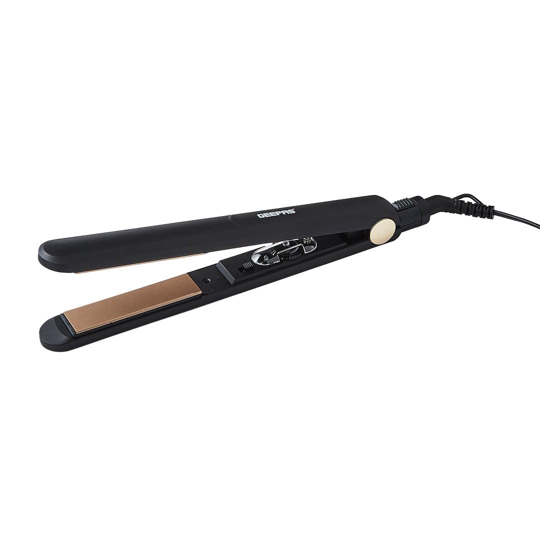 Geepas Ceramic Hair Straighteners | Easy Pro-Slim Hair Straightener | 15 Seconds Heat Up Time Max Temperature 230°C | LED Indicator, 360° Swivel Cord & Lockable Handle |45W | 2-Year Warranty
