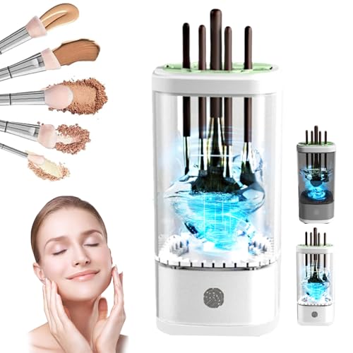 Electric Make up Brush Cleaner Machine 2025 New SGS Premium Certified Makeup Brushes Cleaner Dryer Super-Fast 7000RPMAutomatic Cosmetic Brush for All Size Brushes Set White