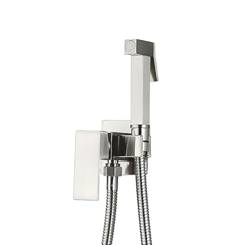 Gqnblvhzupdm 1 Kitchen Faucets, Bidet Faucet Brass Shower Tap, Washer Mixer Cold Hot Water Crane Square Sprayer Head Toilet Faucets(1)