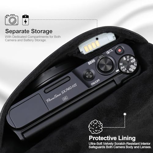 Funda para cámara Lacdo para Canon PowerShot SX740 marrón miniatura 2