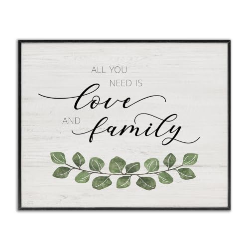 Inspirational Family Love Leaf Sign, 16 x 20 Inch Framed Giclée Print
