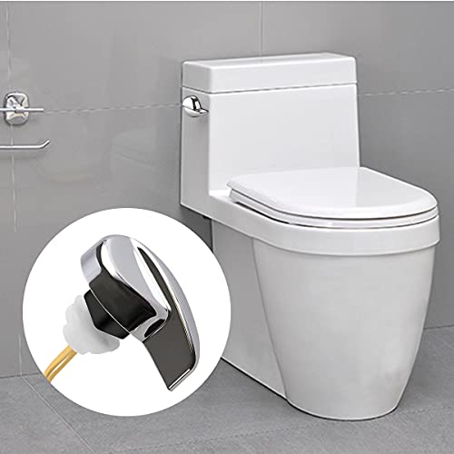 Image of Toilet Tank Flush Lever Replacement, 2pcs Toilet Handle Replacement Trip Levers, Universal Side Mount Toliet Tank Lever Fits Most Toilets, Chrome Finish