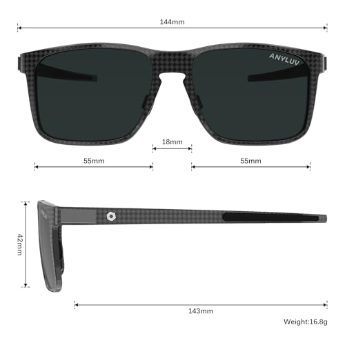 Image of ANYLUV Mens Sunglasses Polarized Upgraded Carbon Fiber Temple Sun Glasses Fashion Driving with UV Protection