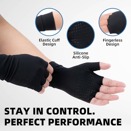 Sohinda Fingerless Athletic Gloves Liners for Women & Men, Lacrosse & Hockey Glove Liner, Thin Thermal Under Gloves for Ski Snow Sports, Work, Driving, Cycling, Running - S - Thumbnail 6