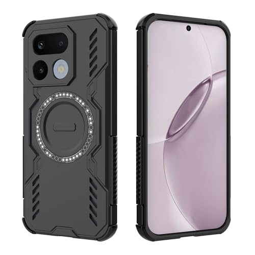 �X�}�z�P�[�X �Ή��@�� for Realme 16 Pro 5G ���C�����X�[�d�Ή� [PC+TPU] 2-in-1 �ϗ����E�ی�@�\�t���}�O�l�b�g���X�}�z�P�[�X Black