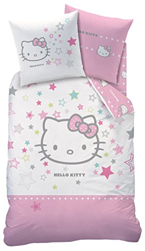 CTI Funda de edredón de 55, 11x78, 75 + 1 Funda de Almohada 24,8 x 24,8 x24, 8 Hello Kitty Galaxy