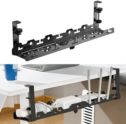 Kabelmanagement Set 2-tlg. - Untertisch Kabelkanal 40cm Ohne Bohren