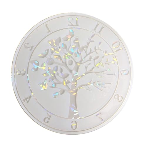 Holographic tree Clock Silicone Mold Resin Clock Ornament Mold DIY