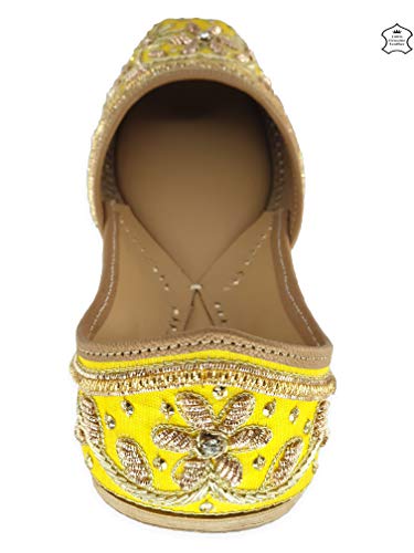 Image of Fulkari Women's Murraya Genuine Soft Leather Juttis | Bite and Pinch Free Jutis | Punjabi Jutti For Ladies | Bridal Ethnic Stylish Mojari Flats For Girls |