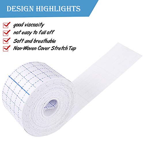 Image of Nuanchu 2 Rolls Non-Woven Cover Roll Stretch Tape 2 in X 10.94 Yard (Pack of 2)