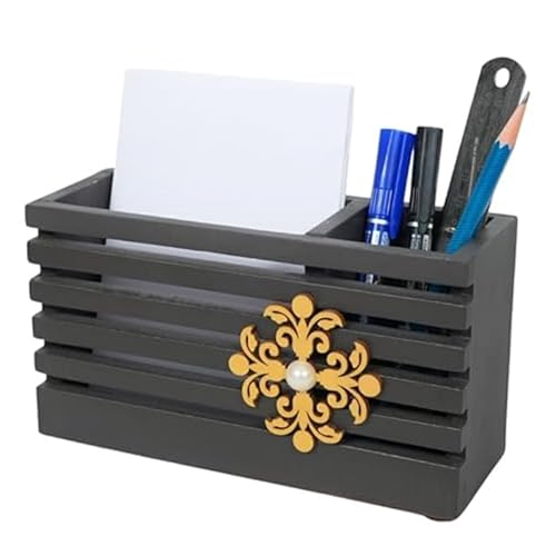 Image of Decorative Embossed Design Pencil and Pen Stand | Desk Organizer for Stationery Storage | Suitable for Office Desk, Study Table, Home and Workspace Use (Design 8)