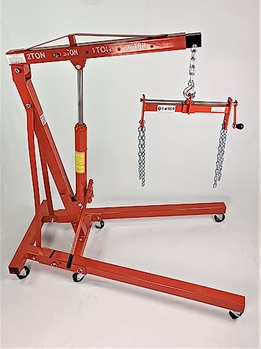 GRUA Plegable 2 TONELADAS para Motores Doble Bomba Profesional con NIVELADOR DE Carga Grua de Taller 2000 kg