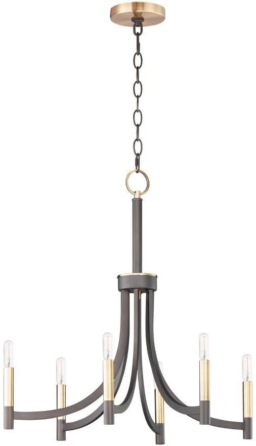Maxim Lyndon-6 Light Chandelier-28 Inches Wide by 26.5 inches high-Bronze/Antique Brass Finish -Traditional Installation