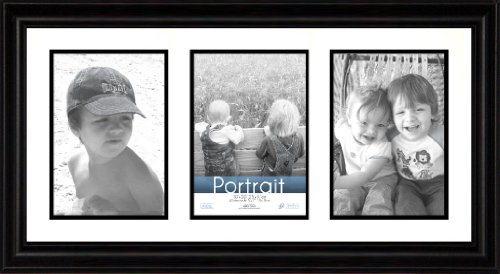 Timeless Frames 10x20 Inch Fits Three 5x7 Inch Photos Lauren Collage Frame, Black