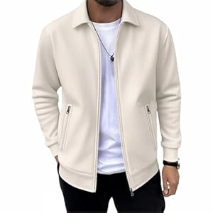 Herren Jacken üBergang Übergangsjacke Herbstjacke Freizeitjacke mit ReißVerschluss und Stehkragen Modernes Design Bequeme für Alltag BüRo Reisen Beige