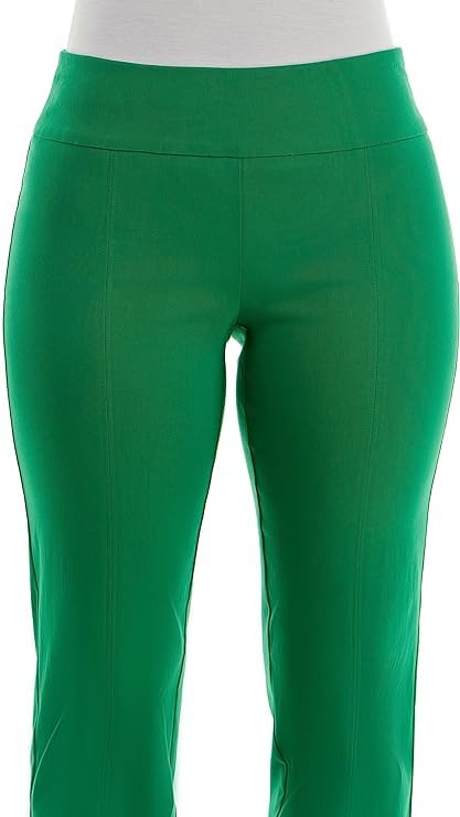Zac & Rachel Women's Plus Size Millennium Fabric Pull-On Slim Leg Pant, Jolly Green, 24W2
