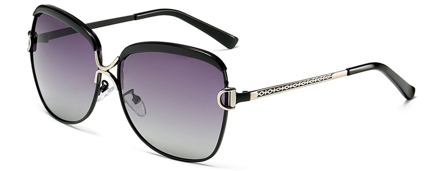 NALANDAPolarized Sunglasses With UV400 HD Lens Metal PC Frame for Women's Glasses For Outdoor Travel Driving Daily Use Etc,Vintage Retro Stylish Design,100% UV Blocking