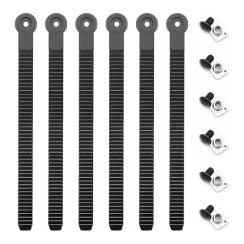 Grimmstr 6PCS Snowboard Ankle Ladder Strap Snowboard Ladder Strap Binding Replacement with Screws, Black