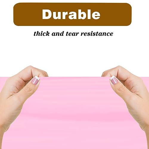 Image of Kopokita 6 Pack Pink Plastic Tablecloths Disposable 54 x 108 Inch | Rectangle Table Cloths, Party Table Covers for Birthday, Baby Shower, Wedding, Valentines, Mothers Day, Easter Decorations