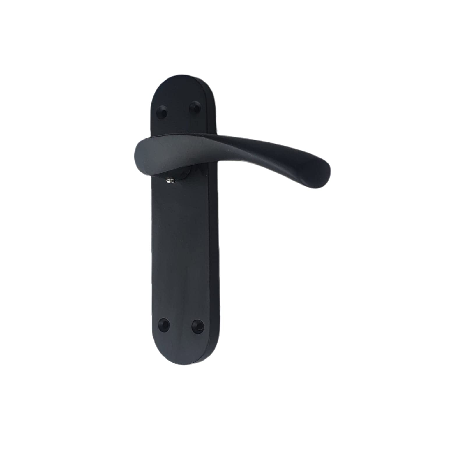 Golden Grace Astrid Matt Black Door Handle Set With Backplate 182 X 45Mm
