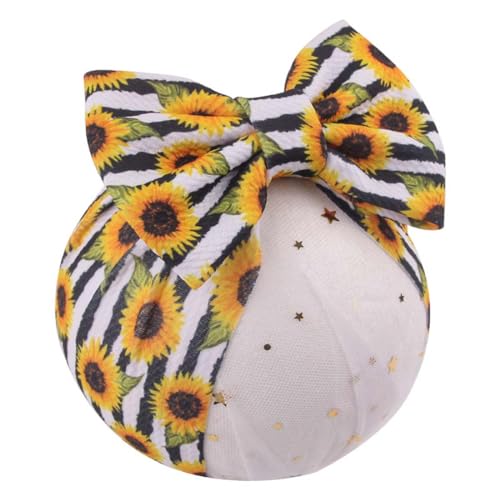 Baby Girl Sunflower Headband Bowknot Wide Hair Band Sunflower Hair Bow Headwear 2 Pack TSFD44 (Sunflower B Set)2