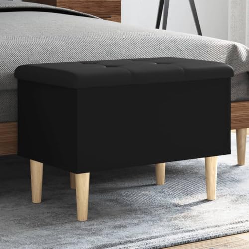 Snsowed Banco con almacenaje Madera de ingeniería Negro 62x42x46 cm, Baul Almacenaje Dormitorio, Mueble Almacenaje, Mueble Habitacion, Reposapies Sofa - 835069
