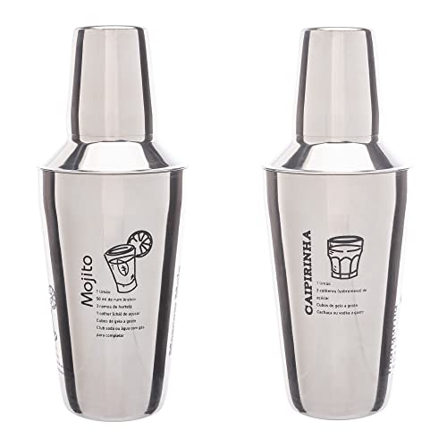 LYOR - Coqueteleira de Aço Inox Com Receitas 500ml