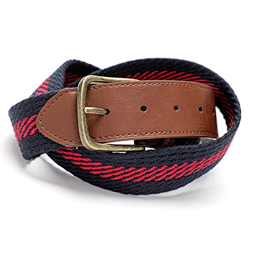 Tanpie Men Belt For Jeans, Fabric Belt With Single Prong Buckle Brown Large #TOP4