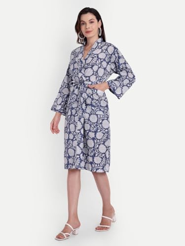 Image of Cotton Women Stylish Printed Kimono, Bath Robe,Night Wear Suit,Swim Wear, Night Dress, Beach Wear