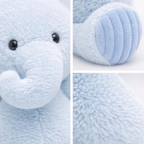 Image of ELITE CREATIONS Elephant Soft Toy 35 cm | Cute Blue Elephant Teddy Plush Toy | Soft Cuddly Stuffed Animal for Kids Boys Girls | Birthday Gift Baby Toy Room Decor
