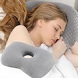 Almohada perforadora de oreja, almohada para dormir de lado, almohada con agujero para la oreja, protector de aretes, alivio del dolor, inflamación, presión, alivio del dolor, específicamente diseñada