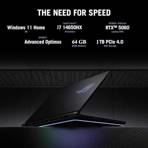 Image of ASUS ROG Strix G16 2025 Gaming Laptop, 16 inch FHD+ 165Hz /3ms Display, NVIDIA GeForce RTX 5060(Beats 4070), Intel 16-Core i7-14650HX, 64 GB DDR5, 1 TB Gen 4 SSD, Windows 11 Pro, Wi-Fi 7, Backlit KB