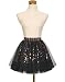 MUADRESS 1988 Mini Falda Tul Lentejuelas Tutú Brillos para Fiesta Negro L