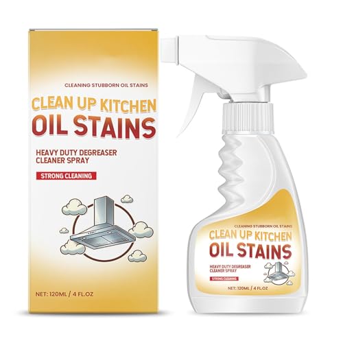 Limpiador de cocina, limpiador de aceite pesado de 120 ml, spray desengrasante de cocina resistente para manchas de aceite, versátil limpiador multisuperficie