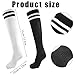 2 Pairs Kids Football Socks, Long Children's Football Socks, Comfortable Breathable Thin Sports Accessories Socks for Running, Training, Rugby, Hockey for Boys, Girls