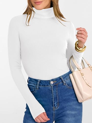 ANRABESS Women's Long Sleeve Turtleneck Shirts Casual Ribbed Basic Tee Slim Soft Thermal Tops 2025 Fall Going Out Clothes3