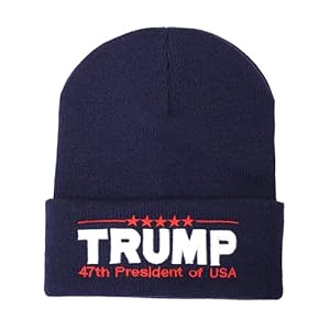 Made in USA Exclusive 2024 47th President 3D Trump Skull Knit Beanie Cap President Beanie Hat