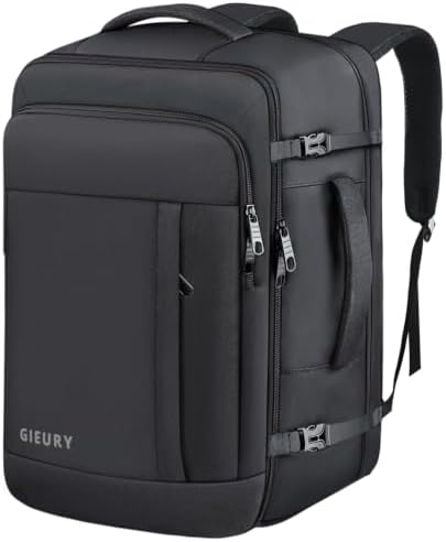 Gieury Carry On Backpack, 40-50L Travel Backpack, Expandable Luggage Backpack for Men & Women