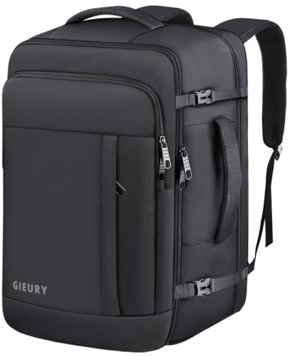 55L Carry On Backpack, Extra Large Travel Backpack for Men & Women, Expandable 60L Big Capacity Bag For Airplanes, Travel Gifts for Men Women, Fits 18.4 Inch Laptop, Luggage Suitcase Daypack, Black