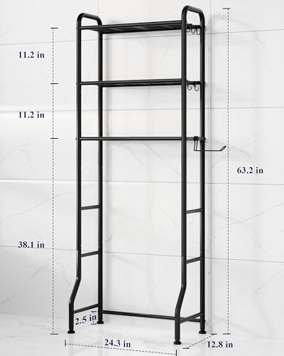 image for Kitsure Over Toilet Storage Rack - Metal Over Toilet Bathroom Organize