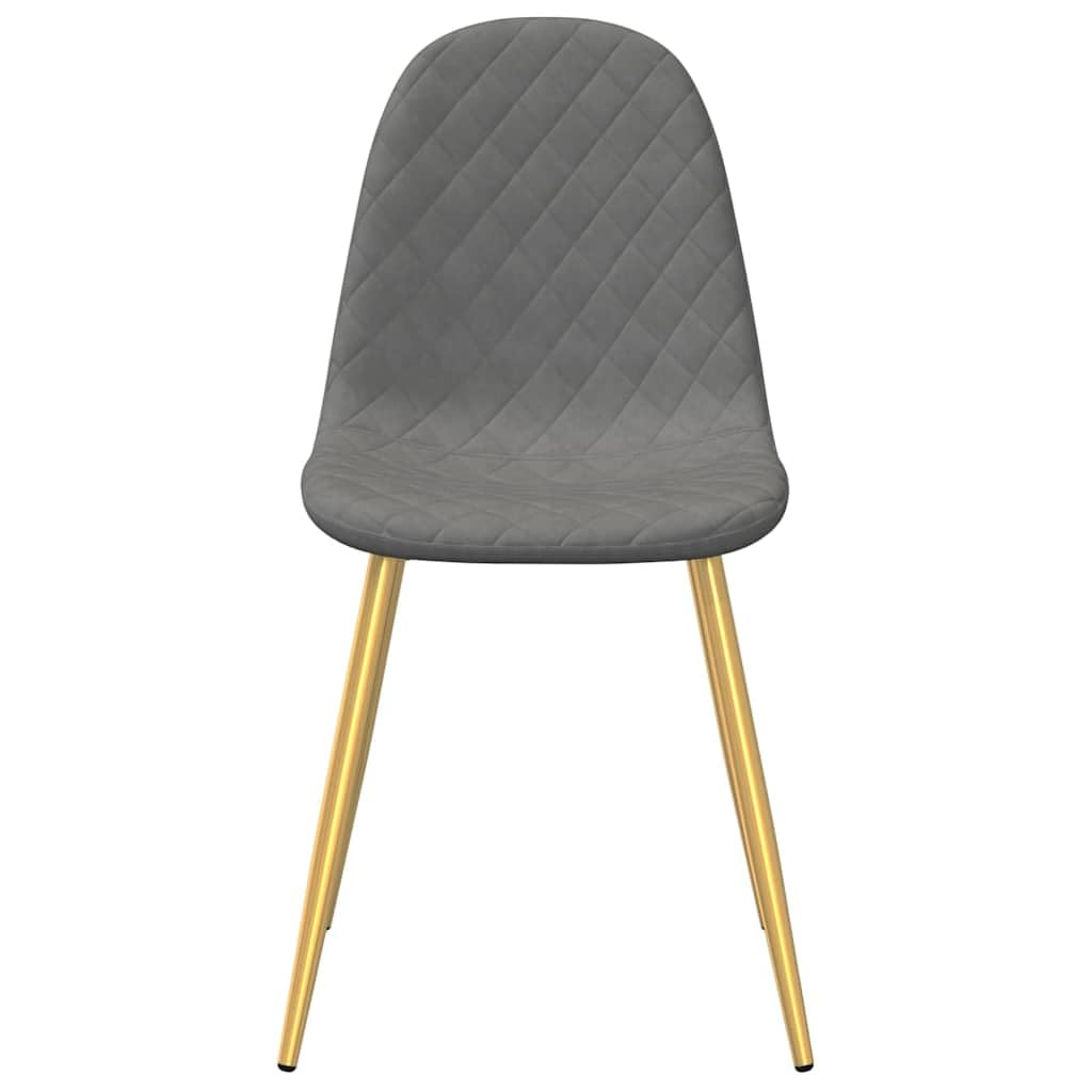 Set di 4 sedie per sala da pranzo, in velluto grigio chiaro, con