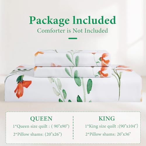 Likiyol Floral Duvet Cover Set Queen Size Yellow Flower Comforter Cover With Zipper Closure & Corner Ties thumb #6