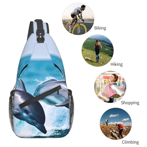 Bolso cruzado para hombre, mochila bandolera deportiva negra miniatura 6