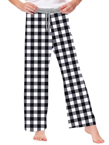 Image of Remimi Girl Boy Plaid Pants Drawstring Summer Casual Loose Bottoms 5-14 Years